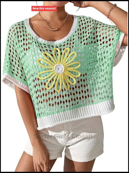 Other - Crochet Hollow Out Knit Beach Cover Up Sweater